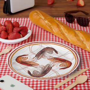 Prato De Papel Camarão-Camarão-Grande-Antenas-Camarões-marisco