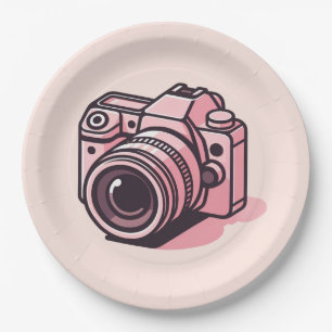Prato De Papel Câmera DSLR Rosa Tendência Fotografia Personalizad