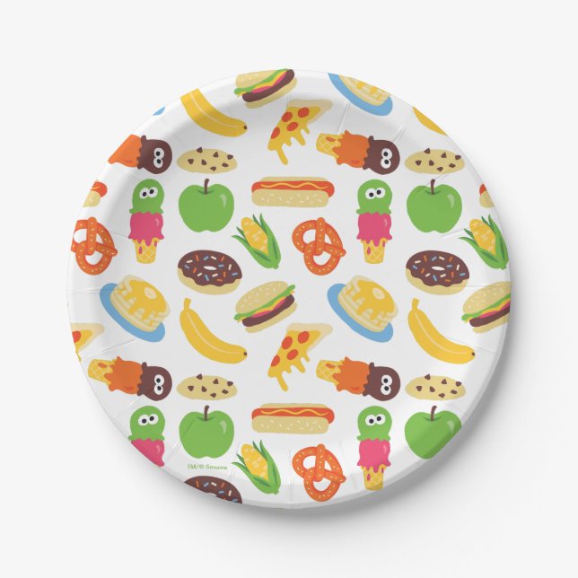 Prato De Papel Caminhão de comida do Monstro dos Biscoitos da Rua (Frente)