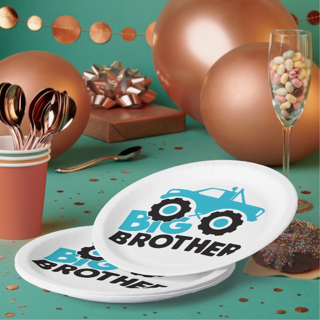 Prato De Papel Caminhão Monstro do Big Brother (Múltiplo)
