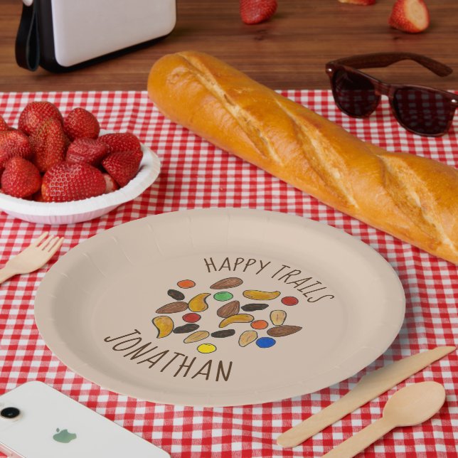 Prato De Papel Caminhos Felizes Campanha Trilhos Misturando Adeus (Piquenique)