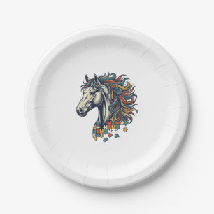 Prato De Papel Camisa Colorida Peça de Cavalo Vintage Engraving T