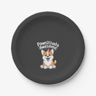 Prato De Papel Camisa de Cachorro de Aniversário de Corgi Positiv