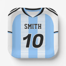 Camisa de Futebol Argentina Placa Personalizada co
