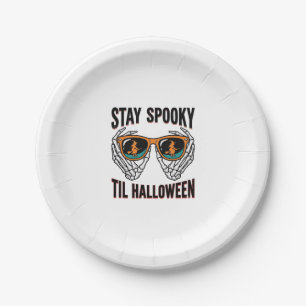 Prato De Papel Camisa de Halloween de Esqueleto com Óculos de Bru