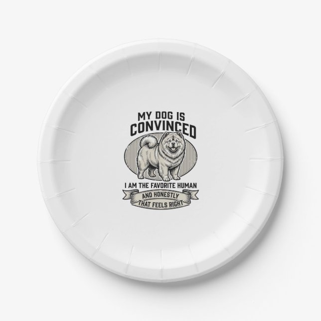 Prato De Papel Camisa engraçada para amantes de cães com Chow C g (Frente)