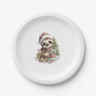 Prato De Papel Camisa Lenta Natal Santa Hat