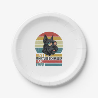 Prato De Papel Camisa Patriótica Vintage de Papai Schnauzer Minia
