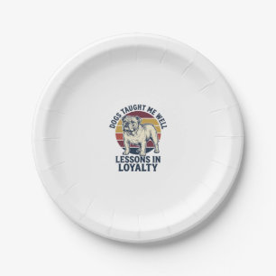 Prato De Papel Camisa Sabedoria de Cachorro Vintage Lição Bulldog