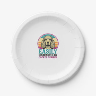 Prato De Papel Camisa Vintage de Cachorro Cocker Spaniel Facilmen