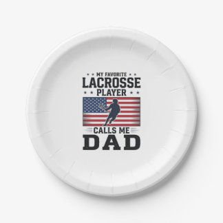 Prato De Papel Camisa Vintage de Pai de Lacrosse Engraçado Bandei