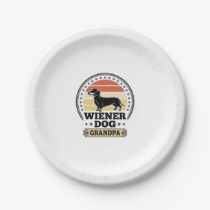 Prato De Papel Camisa Vintage Wiener Dog Grandpa Dachshund Design