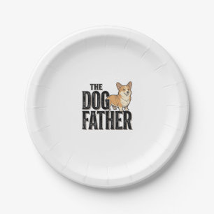 Prato De Papel Camiseta De Gravura Vintage Dogfather Corgi Engraç