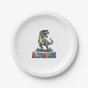 Prato De Papel Camiseta de óculos de sol de dinossauro Allysaurus