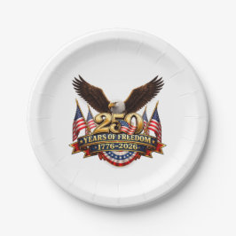 Prato De Papel Camiseta do dia da independência de 250 anos de li