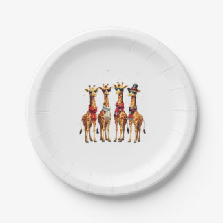 Prato De Papel Camiseta Oversized Giraffe Christmas Chic
