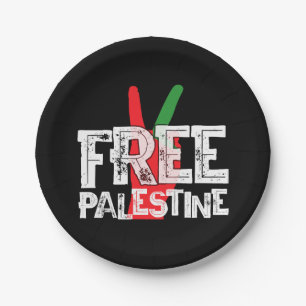 Prato De Papel Camiseta Patriótica de Cessar-Fogo pela Palestina