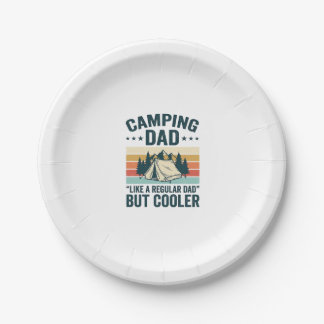 Prato De Papel Camiseta Vetorial de Camping Pai Vintage Retro ao