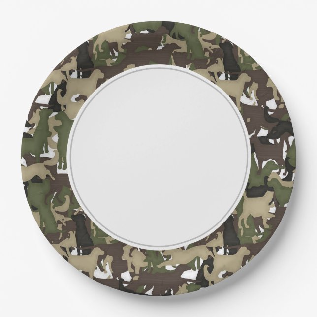 Prato De Papel Camo Dogs Paper Plates (Frente)