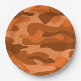 Prato De Papel Camo Monocolor Laranja Espanhol