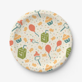 Prato De Papel Camp Chaos 4th Birthday paper plates
