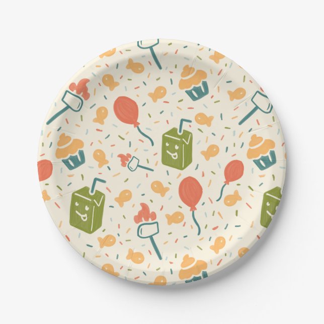 Prato De Papel Camp Chaos 4th Birthday paper plates (Frente)