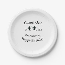 Prato De Papel Camp one happy birthday name date campingadventure