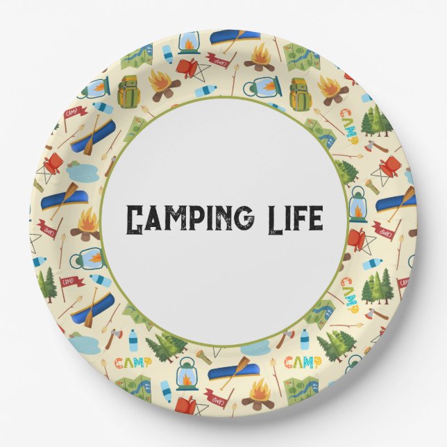 Prato De Papel Camping Life (Frente)