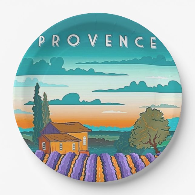 Prato De Papel Campo de Lavanda Provença França (Frente)