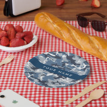 Camuflagem Azul de Neve Inverno Seu nome Personali