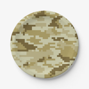 Prato De Papel Camuflagem/Camo do deserto de 8 Digitas do pixel