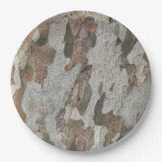 Prato De Papel Camuflagem de plátano parece padrão de casca lette