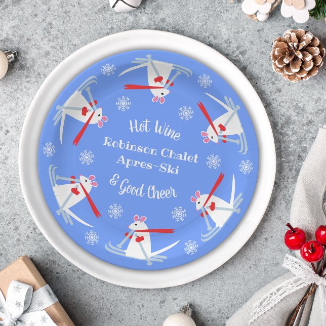 Prato De Papel Camundongos de Natal Apres Ski do Partido Esqui em (Criador carregado)