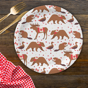 Prato De Papel Canadá - Dias - Animais Canadenses