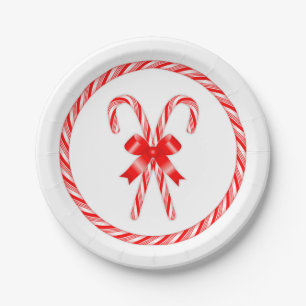 Prato De Papel Candy Cane