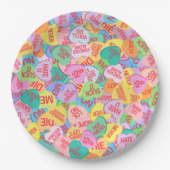 Prato De Papel Candy Hearts V. 2.0 (Frente)