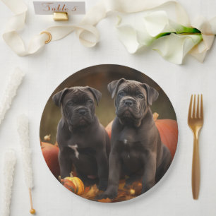 Prato De Papel Cane Corso Puppy Autumn Delight Pumpkin
