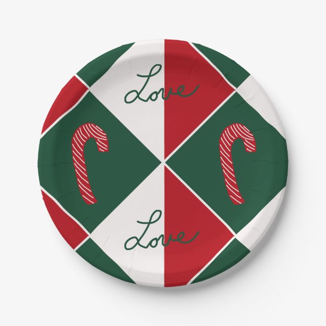 Prato De Papel Canes de Amor e Doces (Frente)