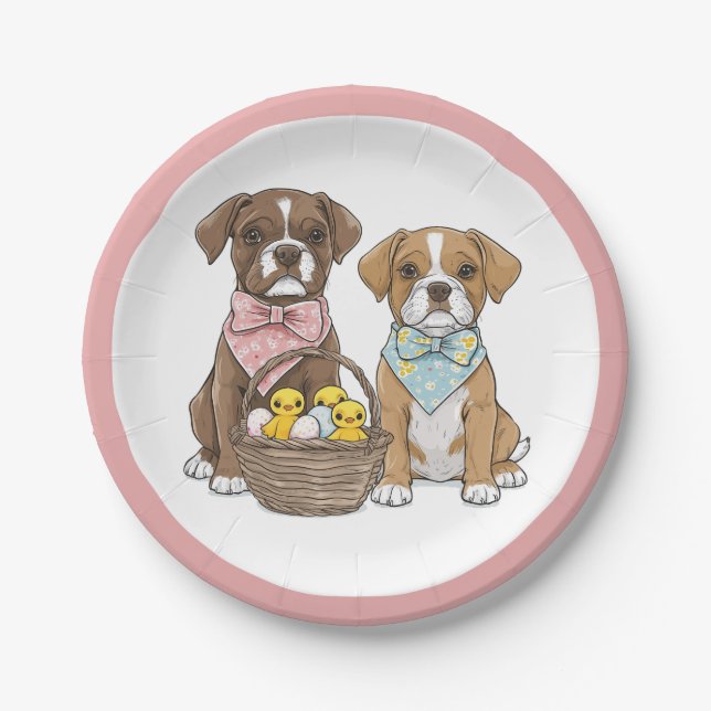 Prato De Papel Caninos da páscoa (Frente)