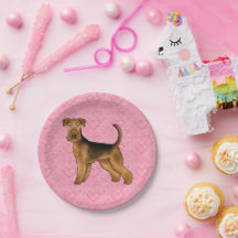 Cão Airedale Terrier Amor Com Padrão de Coração Ro