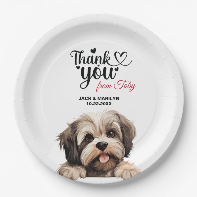 Prato De Papel Cão Lhasa Apso (Frente)