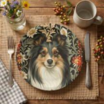 Cão Pastor de Shetland Tricolor Sheltie Floral Vin