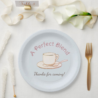 Prato De Papel Capa Elegante para Xícara de Café Creme para Brunc