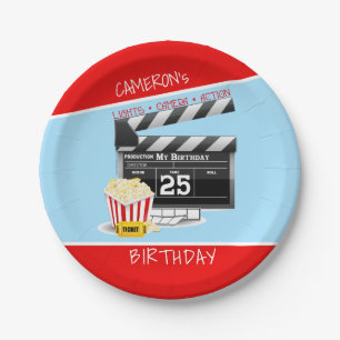 Prato De Papel Capacete de Filme Popcorn 25 Birthday