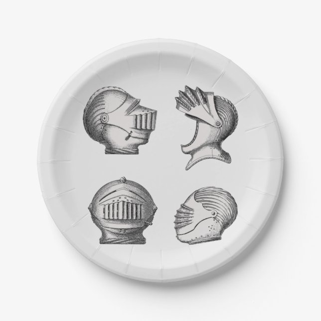 Prato De Papel Capacetes Cavaleiros   (Frente)