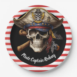 Prato De Papel Capitão Pirata
