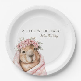 Prato De Papel Capybara Baby Shower • Wildflower Paper Plate