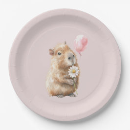 Prato De Papel Capybara Birthday Plate • Cute Animal Party Supply
