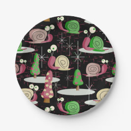 Prato De Papel Caracóis do Natal - Retro do século Médio —