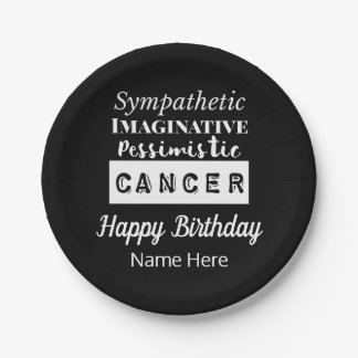 Prato De Papel Características de Diversão Zodiac do cancer Anive